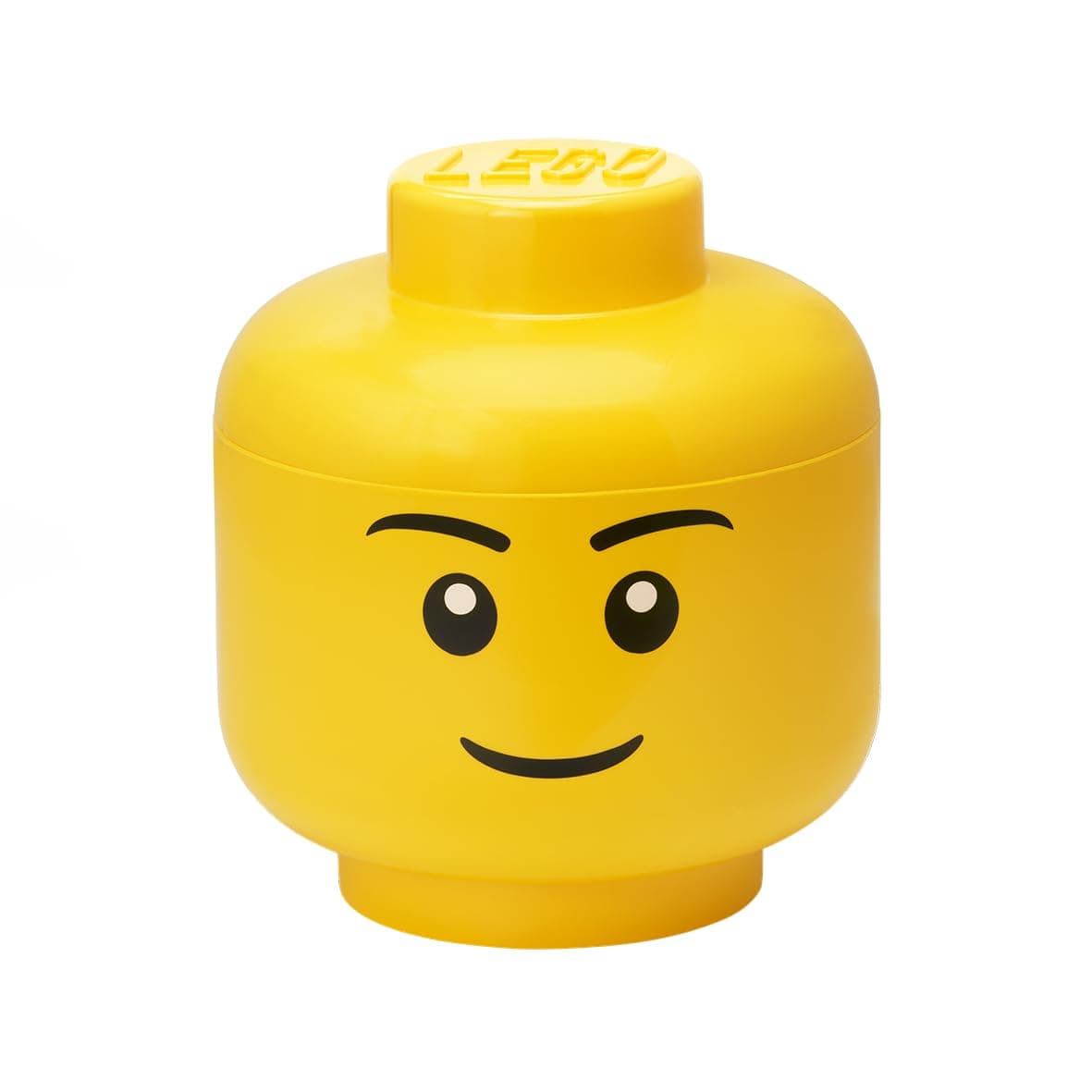 LEGO STORAGE HEAD (LARGE) - BOY - Polypropylene Storage Box with Lid for Kids' Toy Storage, Stackable Organizer, and Fun Storage Solution for LEGO Enthusiasts and Beyond