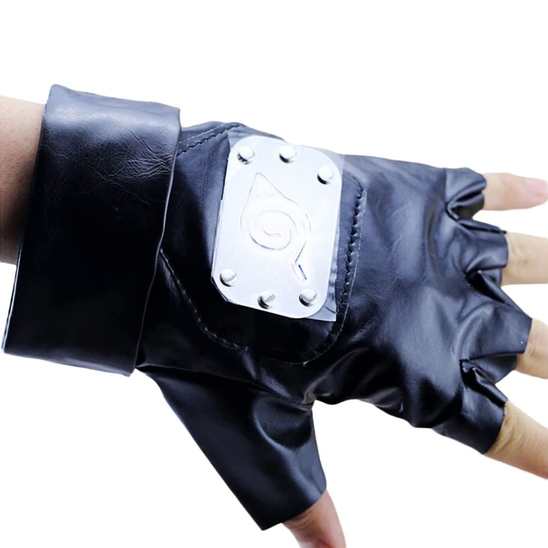 Hatake Kakashi Cosplay Black Leather Gloves
