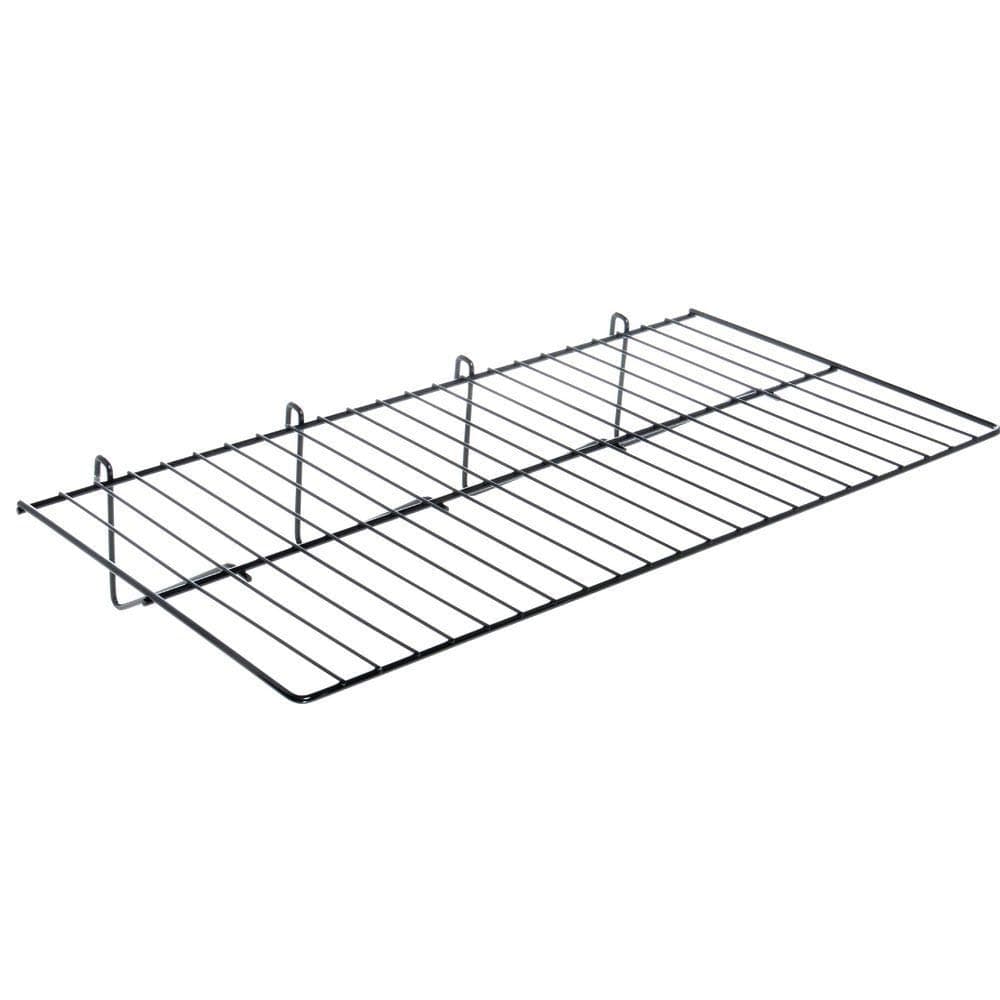 Econoco Grid Panel Display Shelf - - Clothing Display Rack Grid, Heavy Duty Shelves, 12"D x 23-1/2"L Straight Shelf for Grid Panel, Black Finish, Wire, (Box of 6)