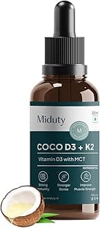 Coco D3 + K2 – Vitamin D3 Oral Solution 600 IU – Cholecalciferol Vitamin D3 Drops with MK-7 – Support Strong Bones, Muscles & Joints - More Calcium Absorption – Calcium supplement for Women & men – 50 ml
