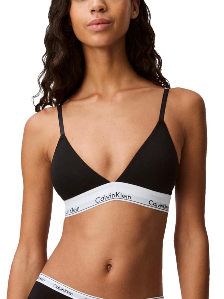 Calvin Klein womens Modern Cotton Lightly Lined Triangle Wireless Bralette Bra