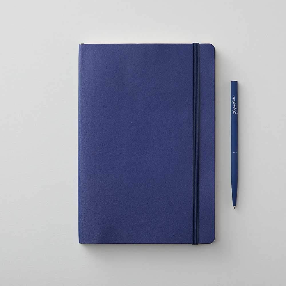 Paperchase Agenzio Soft Midnight Blue Ruled Medium Notebook, note pad, journal