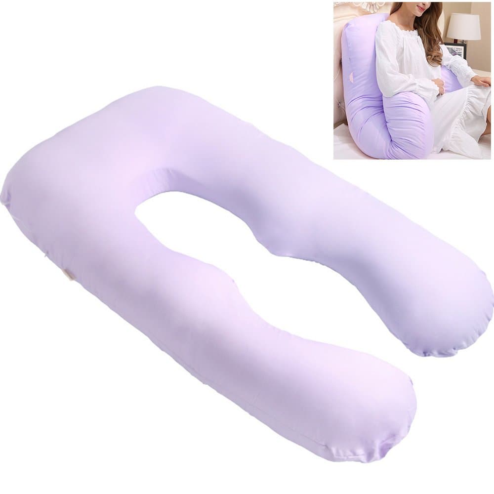 9ft U Pillow Case Maternity Full Body Support Pregnancy Pillow Cover Ultimate Support U Shaped Pillow for Sleeping(No Pillow Filler) (Purple)
