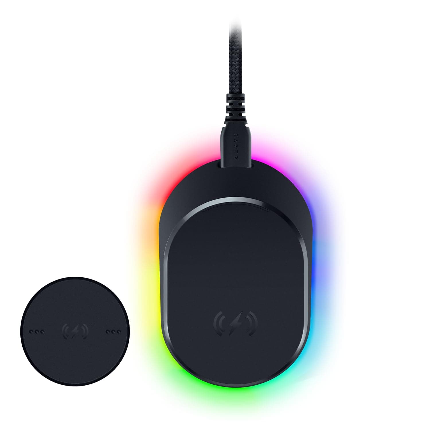 Mouse Dock Pro and Charging Dock for Razer Gaming Mice (Magnetic Wireless Charging Dock, Hyperspeed 4K, 8 RGB Module for Colourful Lighting and Compatible Mouses) Black