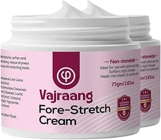 Vajraang Fore-stretch phimosis cream - Phimosis relief - Natural ingredients - Prevents scarring of skin - No Side Effects - (Pack of 2 x 75g)