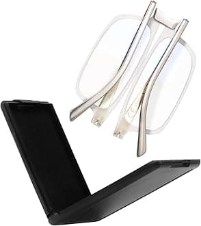 SKYOAK Unbreakable Evolved Flat Folding Glasses Full Size Blue Light Foldable Portable with Case