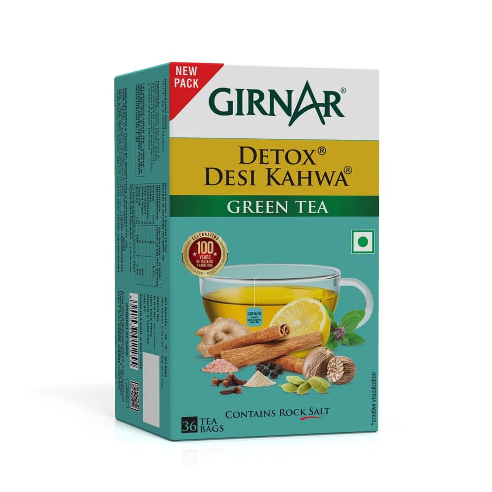 Girnar Detox Green Tea, (36 Teabags)