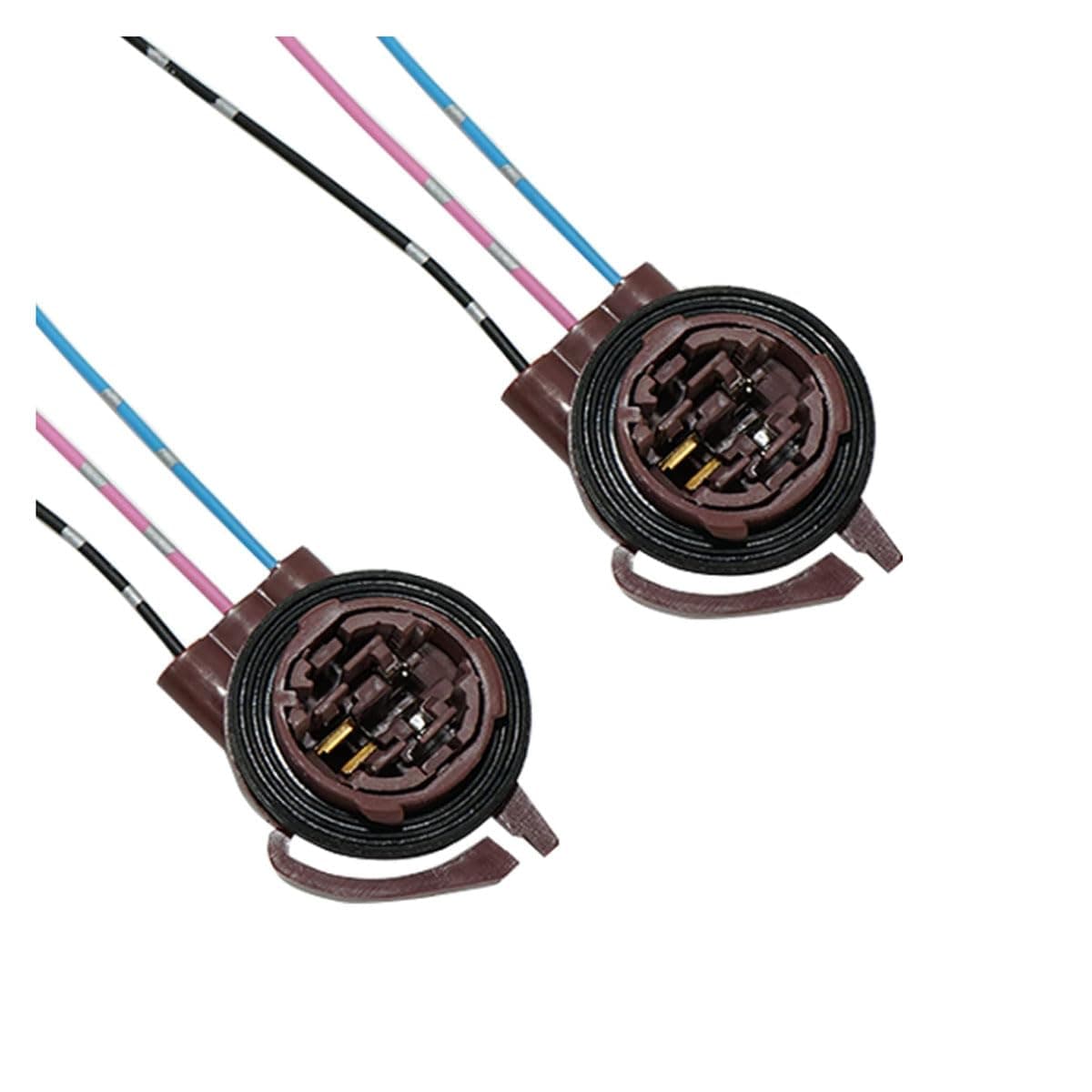 2PCS 3156 3157 Pre-Wired Harness Sockets, Car LED Bulbs Socket Adapters, Bulb Pigtail Socket Plug Connectors for Turn Signal Bulb Brake/Tail Light (#3157/2PCS)