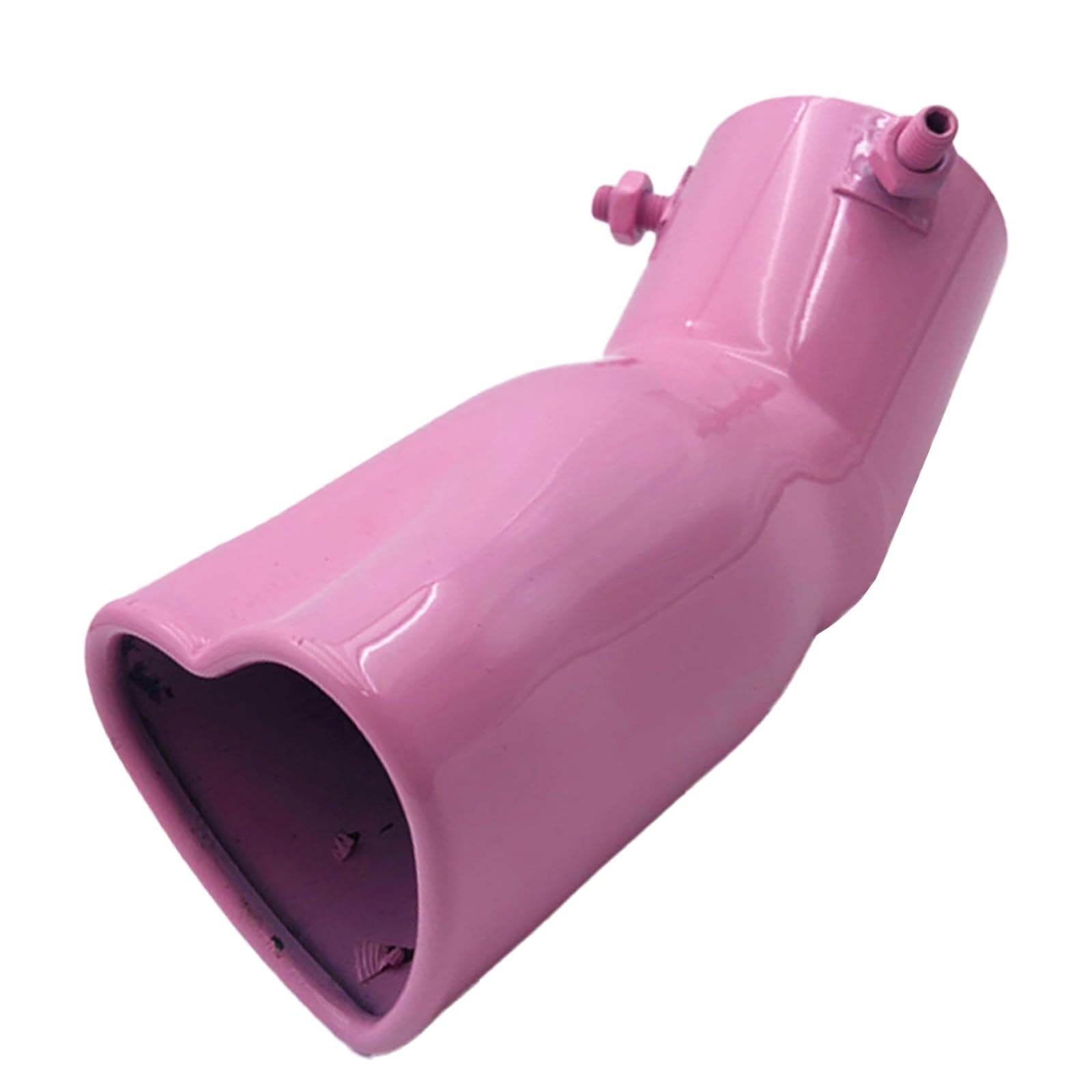 2.5inch Inlet Adjustable Exhaust Pipe Tail Pipe Thickened Car Exhaust Tip, Universal Car Modification Tail Throat Stainless Steel Heart Shaped Muffler Tip,Pink Bent