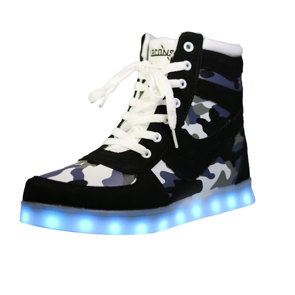 LACONSO High Top LED Shoes Light Up USB Charging Flashing Sneakers for Women Dancing Walking (6.5 US / 37 EU, Normal)