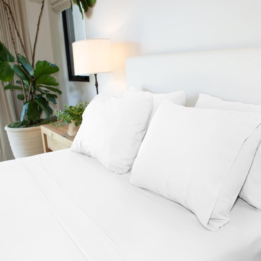 Jennifer Adams Lux Collection Sheet Set, 4-Piece Microfiber Sheets & Pillowcases - Ultra-Soft, Breathable and Wrinkle-Resistant for King Size Bed (King, White)