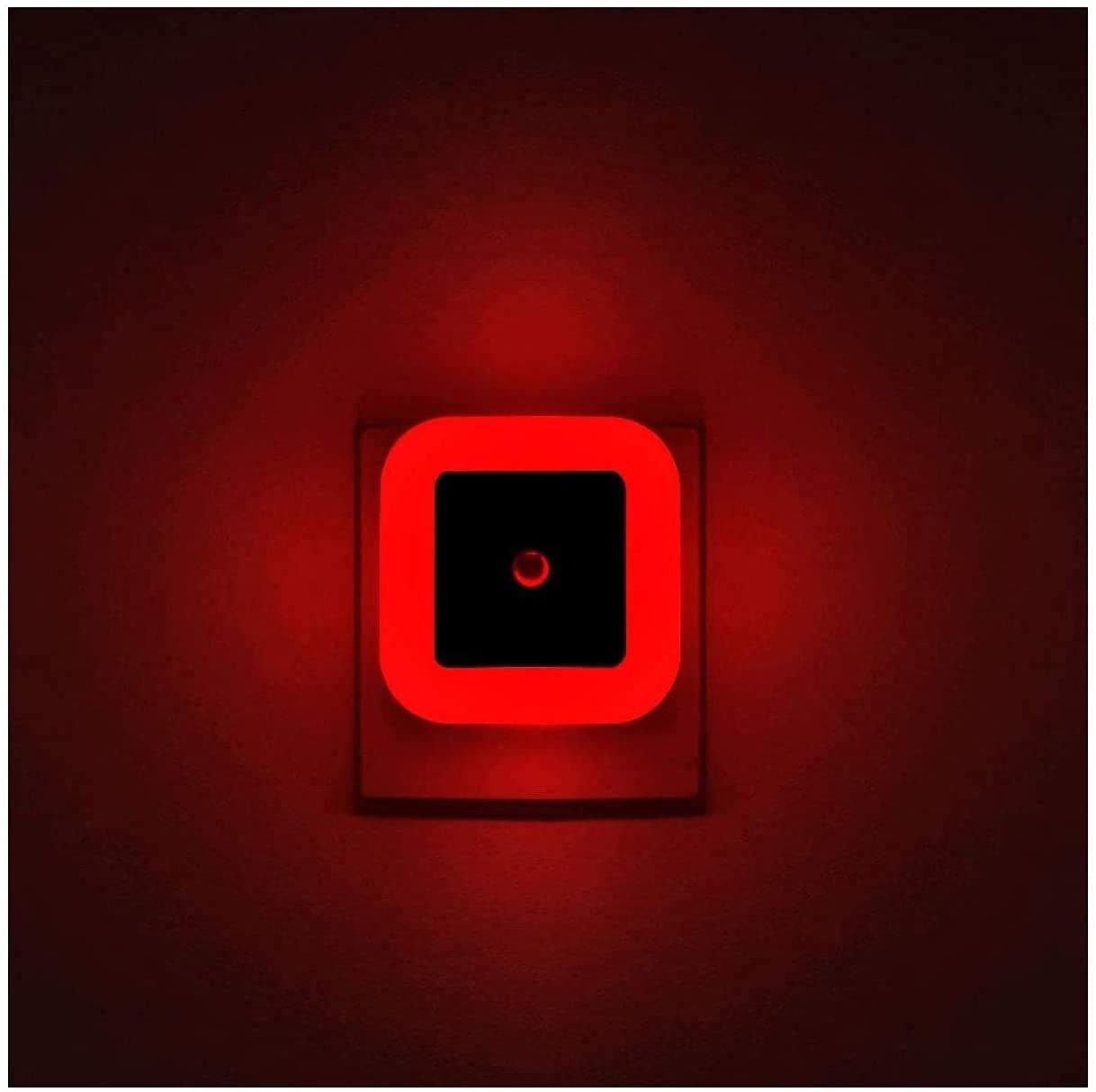 [Pack of 2] Soft Red Glow, Plug In LED Night Light with Dusk to Dawn Sensor - Perfect for Bedroom, Nursery and Baby's Room