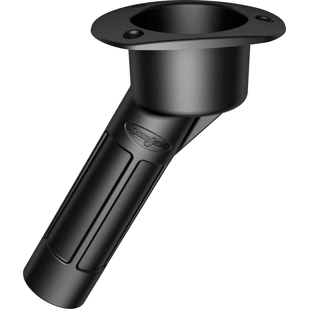 Plastic 30° Rod & Cup Holder - Open - Oval Top - Black