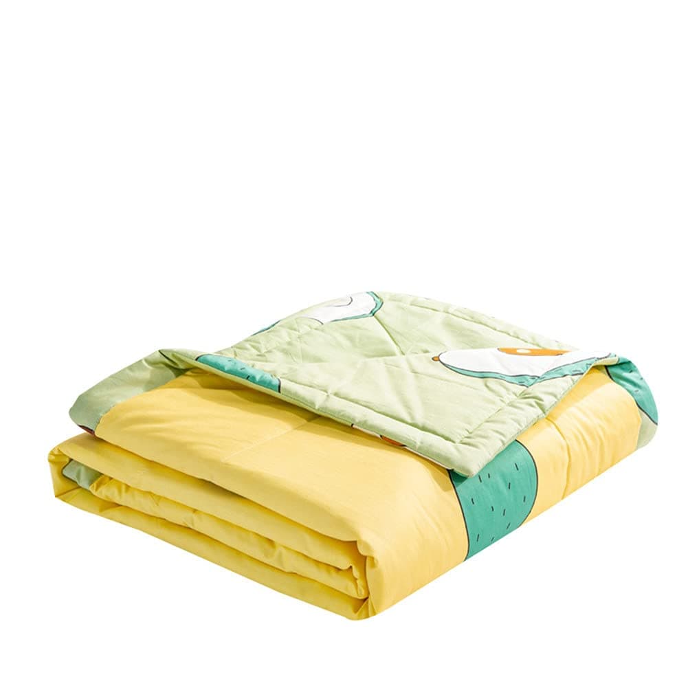 Chickwin Quilted Bedspreads, Print Coverlets Microfiber Comforter Lightweight Easy Care Sofa Blanket Throw for Single Double King Size - All Season (Green Avocado,100x150cm)