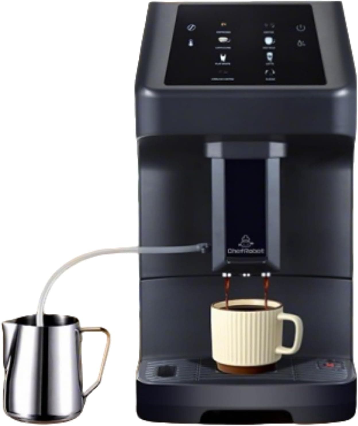 Automatic Espresso Machine with Programmable Flow for Espresso / Americano/Latte/Cappucino/Milk Foam Custom Grind Automatic Coffee Machine with Self-Cleaning for Home/Office/Cafe/Coffee Lovers