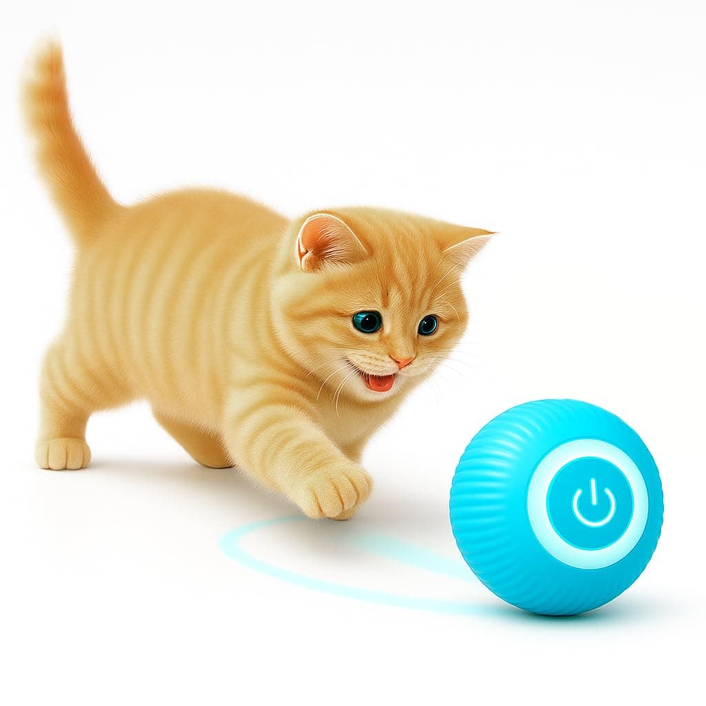 360° Smart Gravity Self Roller Ball Cat Toy, Type-C Charge, Interactive Toys, Automatic Rolling Smart Ball