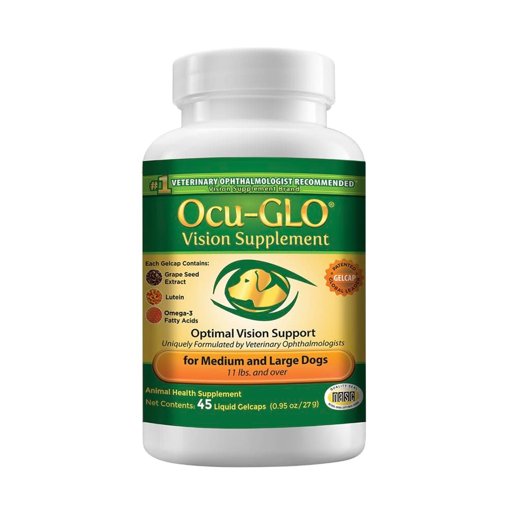 Ocu-GLO Rx 45 Gel Caps Vision Improvement Support for Medium and Large Dogs