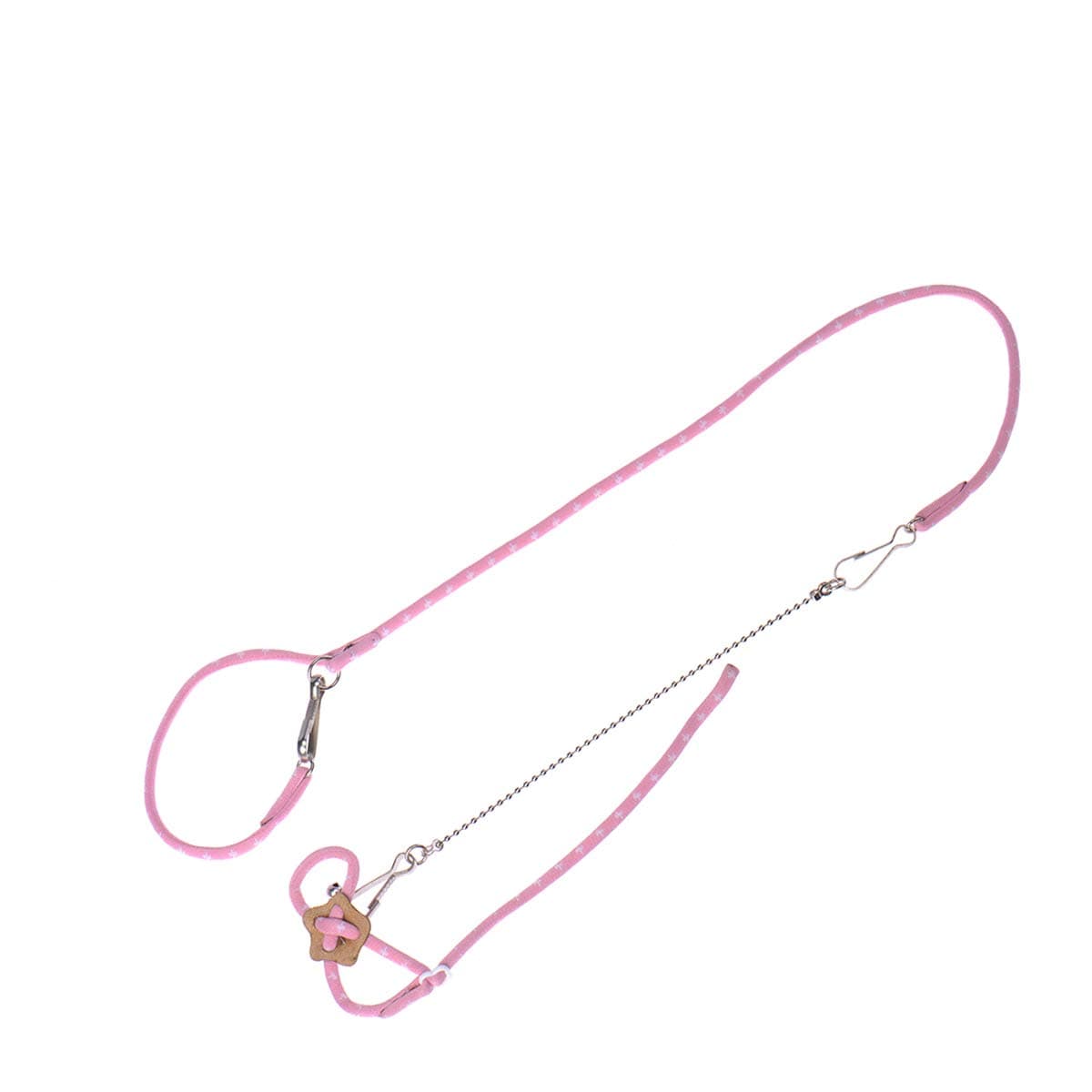 Adjustable Leash Harness with Bell for Rat Mouse Squirrel Guinea Pig Walking Training (Pink)