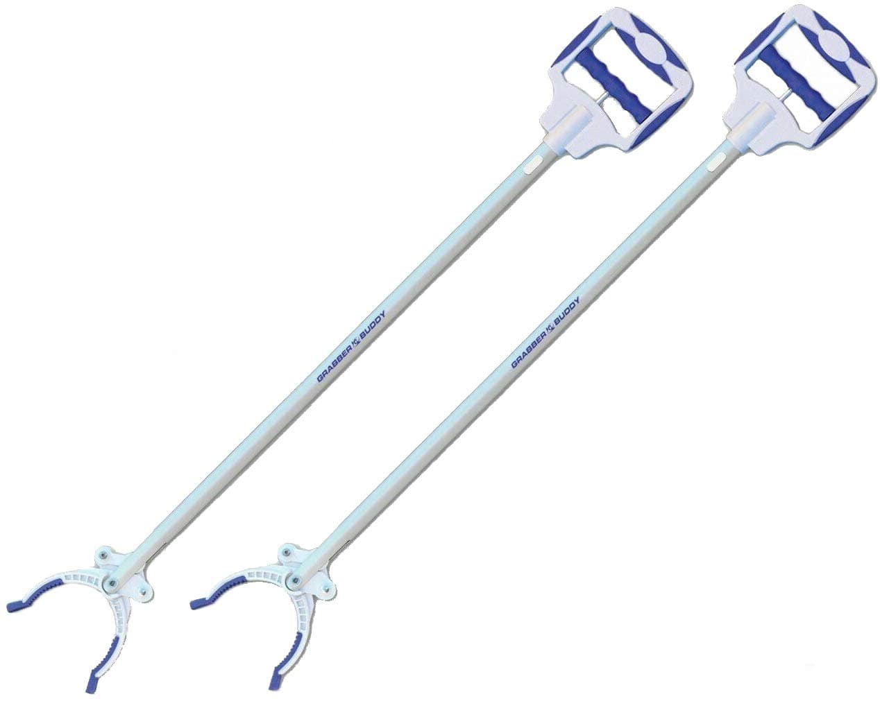 GRABBER BUDDYReacher Pick Up Tool Rubber Tips Ergonomic Handle - 60 Inch - 2 Pack