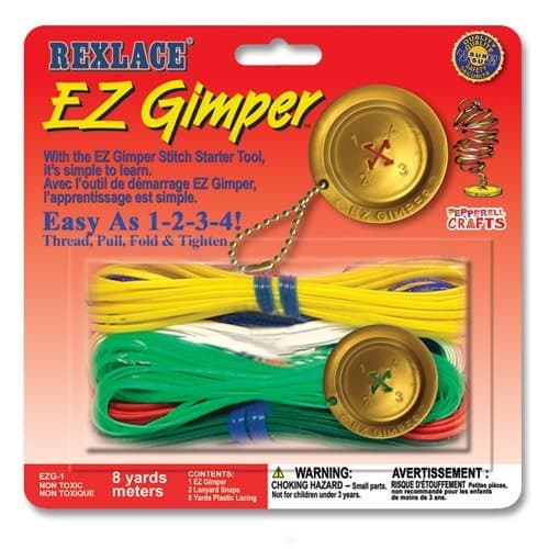 Pepperell Rexlace EZ Gimper Starter Tool 8 Yards Plastic Lacing for Pony Beading