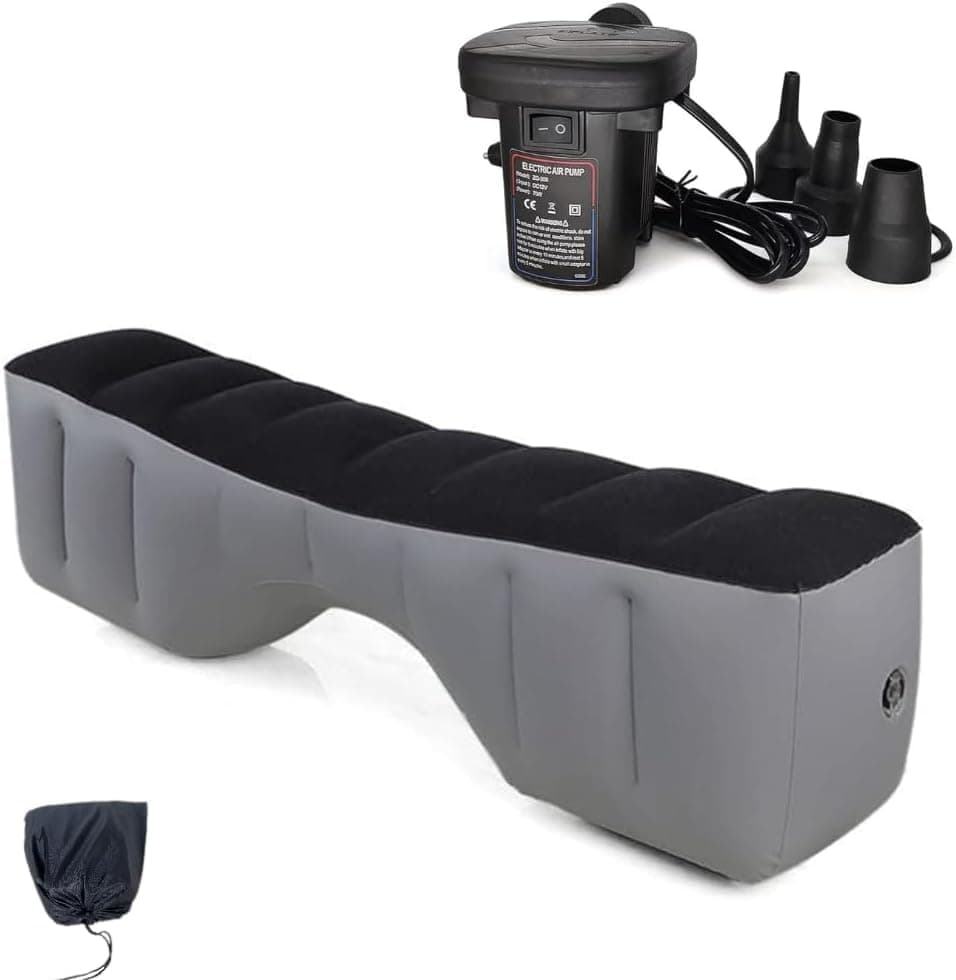 Inflatable Car Air Mattress Back Seat Bed with Air Pump, Universal Back Seat Gap Filler Pad Extender for SUV Camping Sleeping Travel Rest