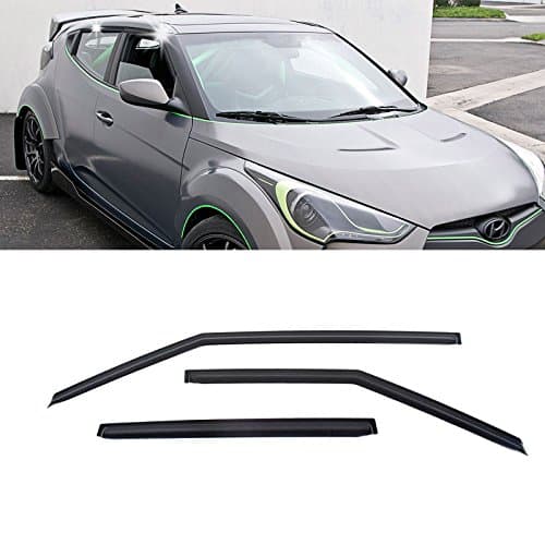 KMPtrade 29_Smoke Window Sun Vent Visor Rain Deflector for Hyundai 2011-2017 Veloster (Fits: Veloster)