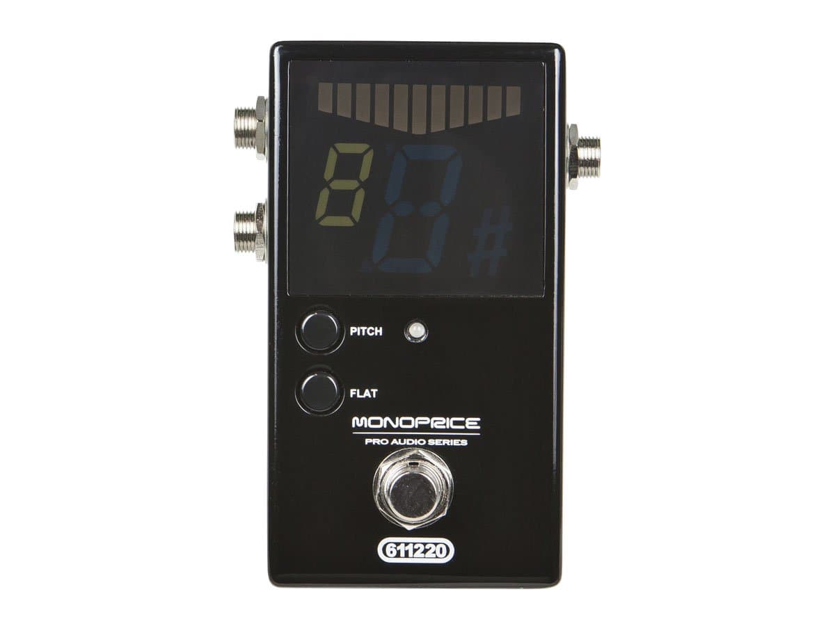 Chromatic Pedal Tuner - Black, Normal & True-Bypass Outputs, Easy to Tune Your Bass & Guitars - Stage Right Series