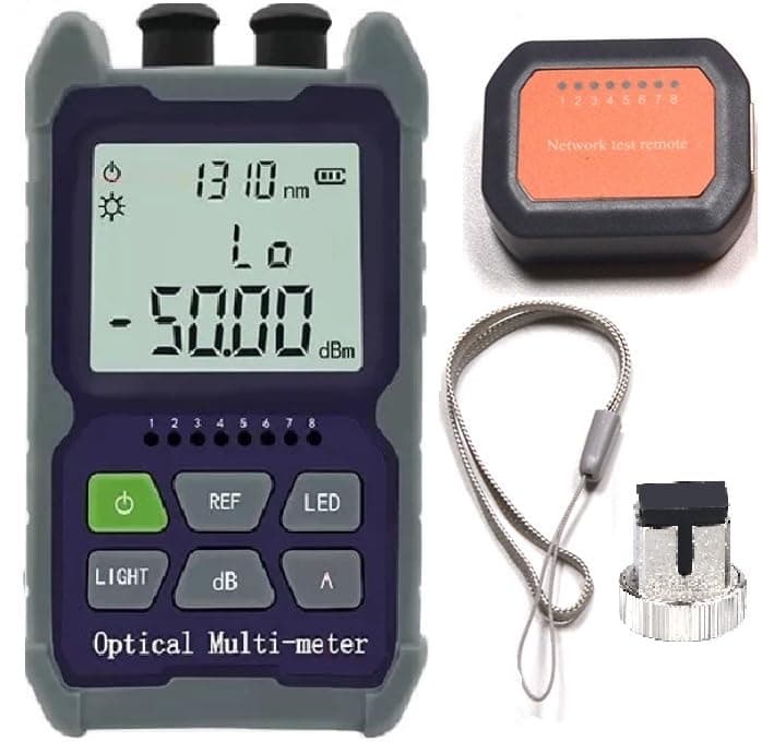 Techtest 4 in 1 Optical Power Meter with Laser Light -50~+26dbm Fiber Optic Tester Electrical Network Cable Meter LED Light Optical Power Meter Vfl Visual Fault Locator