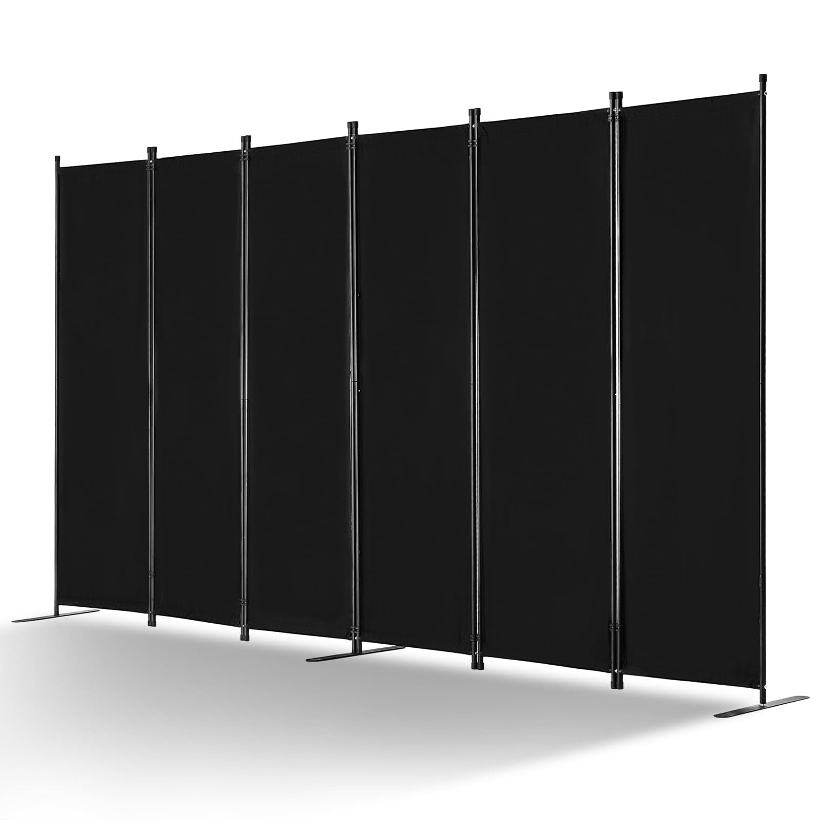 VEVOR Room Divider, 6 Panel Room Divider, Folding Privacy Screen and Portable Partition Divider for Room Separation, Freestanding Room Partitions for Office, Bedroom, Study, Black