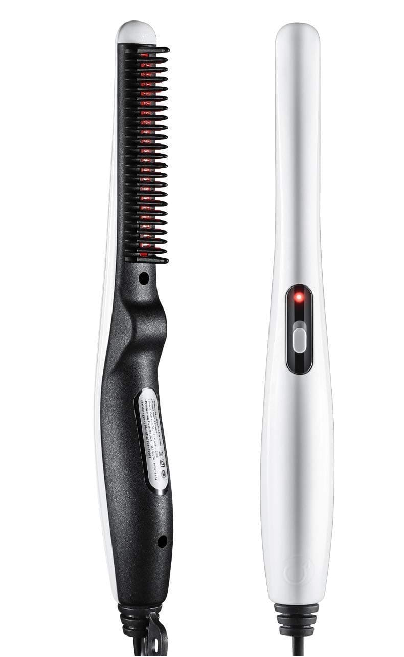 LOOPAn Portable Multifunctional Beard Straightener Electric Modeling Quick Hair Styling Brush Comb Travel Tool