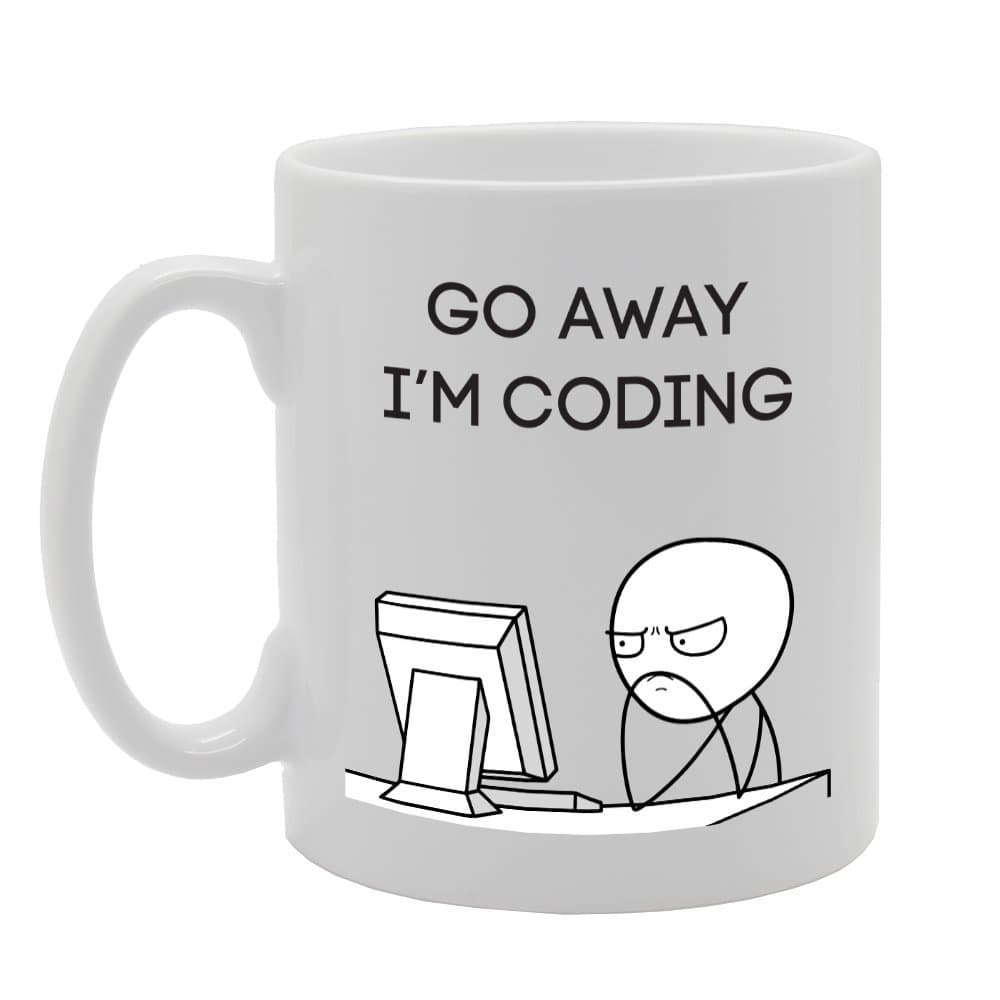 Coralgraph Inc MG3467 Go Away I'm Coding Novelty Gift Printed Tea Coffee Ceramic Mug