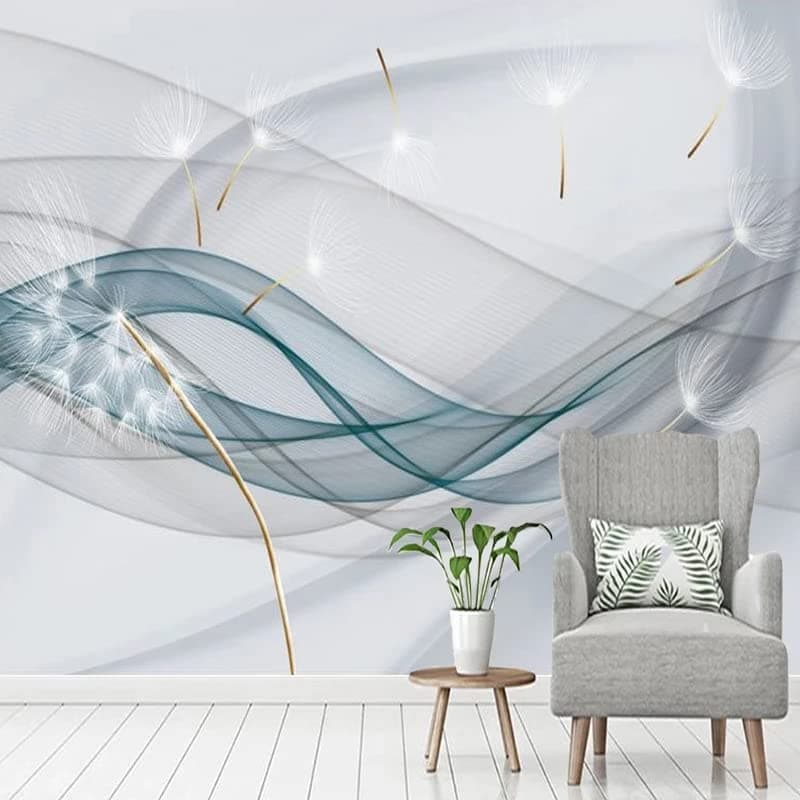 Custom Size Wall Murals,3D Abstract Art Beautiful Dandelion，Removable Peel and Stick Self-Adhesive Wall Murals Large Photo Wallpaper