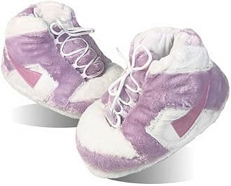 LAPRBY Sneaker Slippers Non Slip Sole Indoor House Plush Slippers Unisex Indoor Floor Cotton Shoes (Purple,5.5,12)
