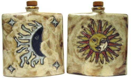 Mara Ceramic Stoneware 24 Oz. Sun and Moon Square Decanter