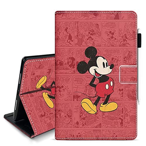 DC Faner iPad Pro 9.7 2017 2018 Case with Pencil Holder - Lightweight Soft PU Leather Cover and Stand Folio Shock Proof Cover Multi-Angle Viewing (Retro Mickey)