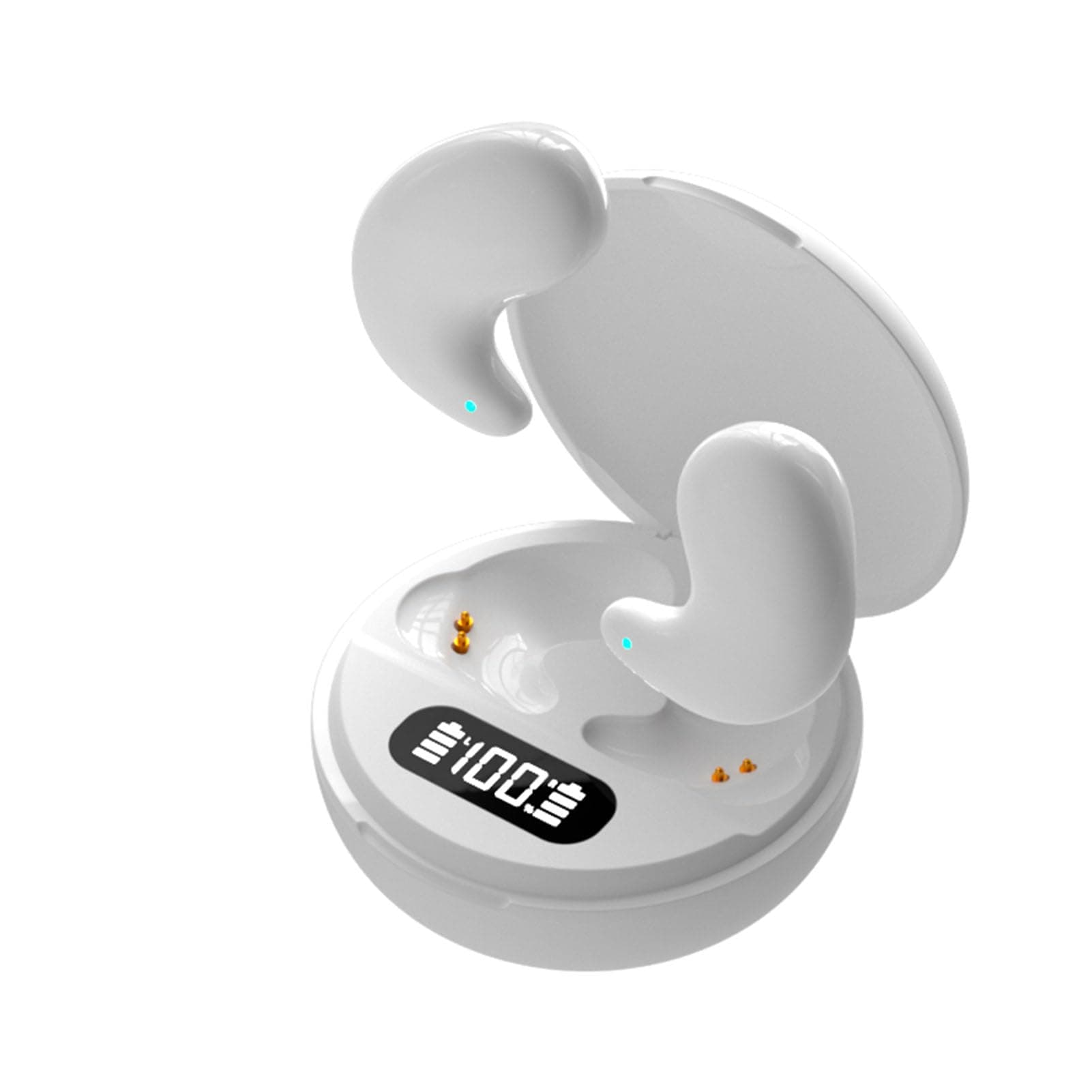 LolukaComfortable Sleep Earbuds for Sleeping Side Sleeper Bluetooth Sleep Buds True Wireless Mini Small Earbuds Stereo Clear Calls IPX5 Waterproof Invisible Smallest Earbuds Headphones White