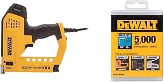 Dewalt DWHT75021 Heavy Duty Electirc 5-in-1 Multi-Tacker & DEWALT DWHTTA7055 Heavy Duty Narrow Crown Staples 5/16 Inch Crown