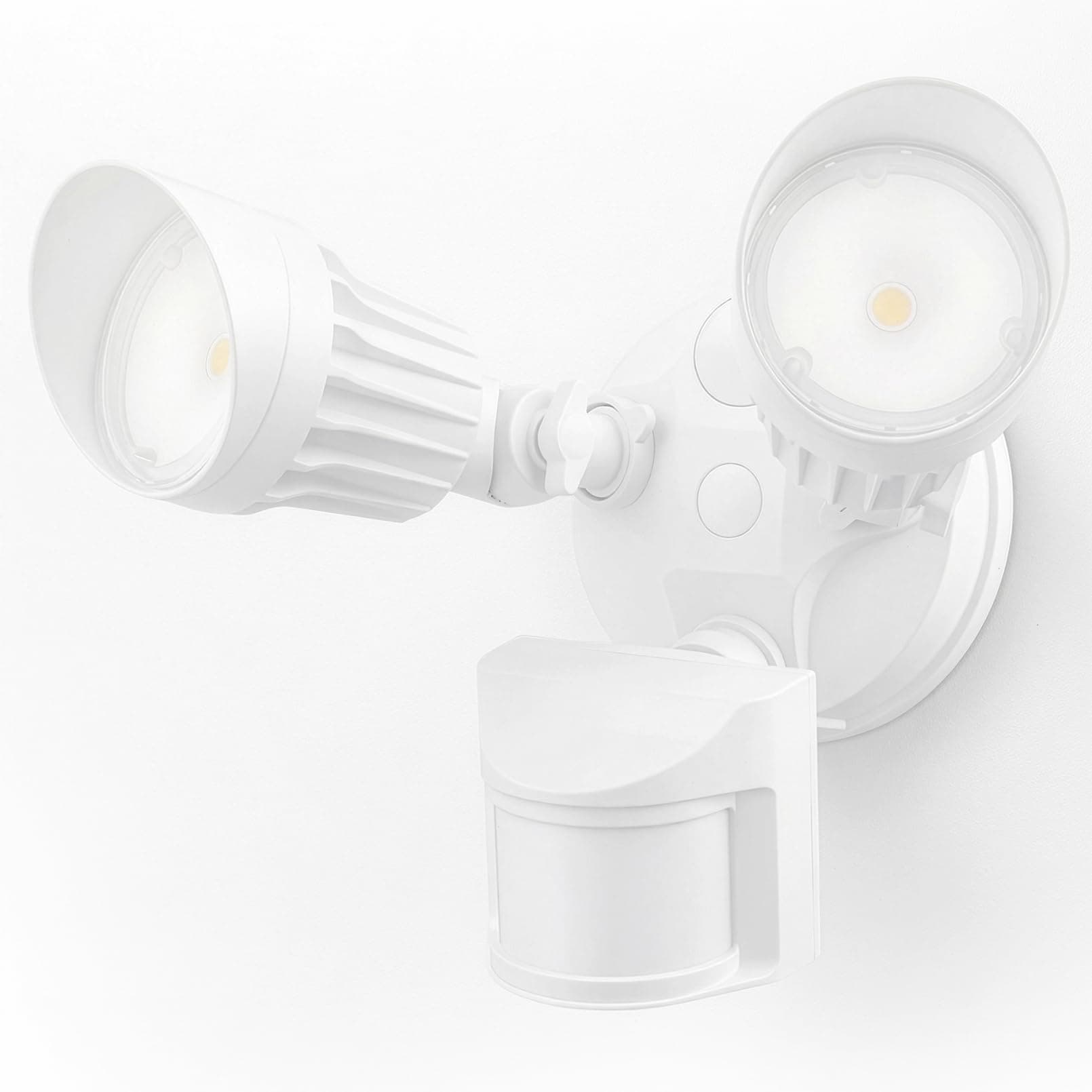 COB LED Security Light, Motion Sensor Outdoor Lights, Dusk to Dawn, 100-277V, ETL Listed, Adjustable Heads, Motion Detector Flood Light, Aluminum, IP65 Waterproof, 5000K Daylight, White