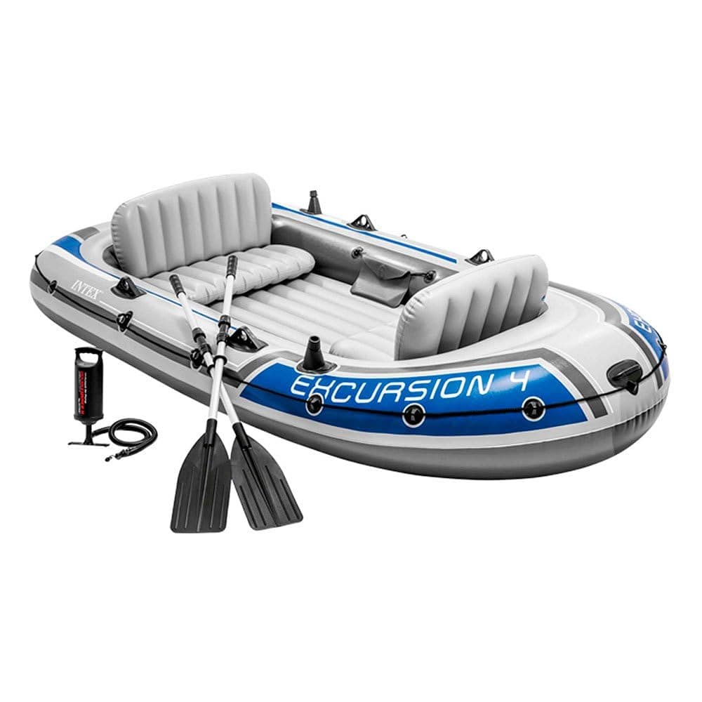 Intex Excursion Inflatable Boat Set with Aluminium Oars and Pump (4 Person or 5 Person Model)