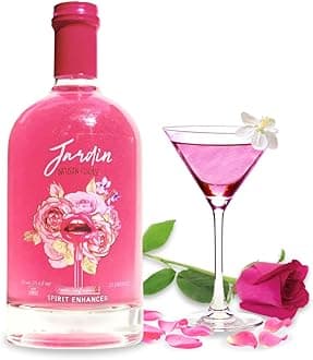 JARDIN Rose Mixer, Sugar-Free Cocktail & Mocktail Mixer - Rose Infused Syrup- Aromatic and Floral, Drink with Shimmer- (25.4 Fl Oz)