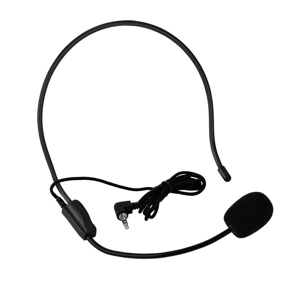 Goshyda Head Mounted Wired Microphone Mini 3.5mm Condenser MIC for Voice Amplifier Speaker for Stage Performance Show Singing Dancing
