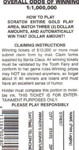 Fake Lottery Tickets 20 Pack