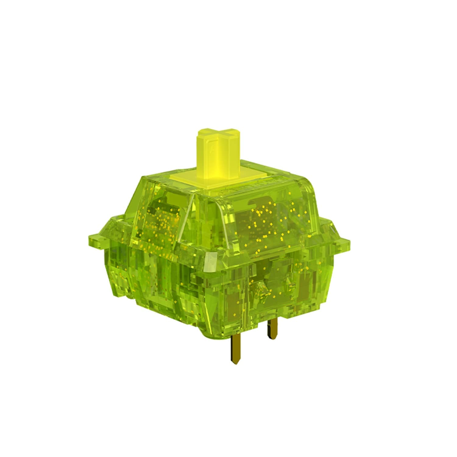 AJAZZ Diced Fruit Kiwi Keyboard Switch | 3 Pin 50gf Force Pre Lubed Tactile Switch | Durable 80M MX Switch for Mechanical Keyboard with Crystal Sequins Cover (46PCS | Kiwi Switch)