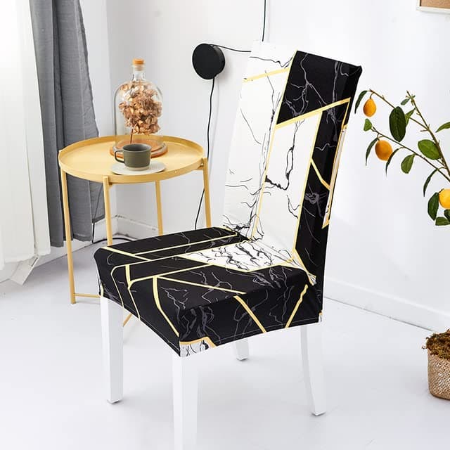 Chair Covers with Printed Pattern for Dining Room Seat Covers, Stretch Chair Covers for Kitchen, Hotel, Restaurant, Ceremony HC27 6 Pieces