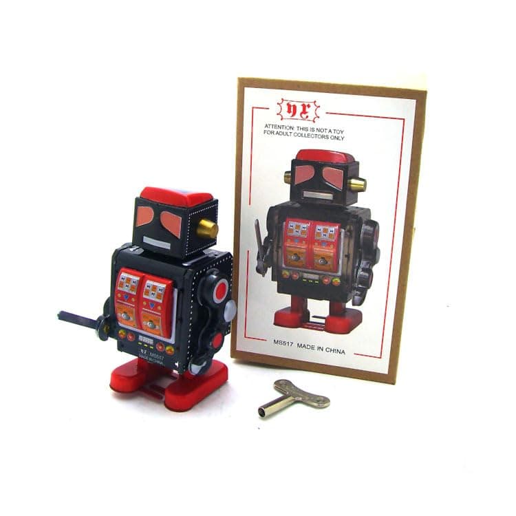Sword Robot Black/RED Square Shaped Robot with Painted Front Panel Controls MS517