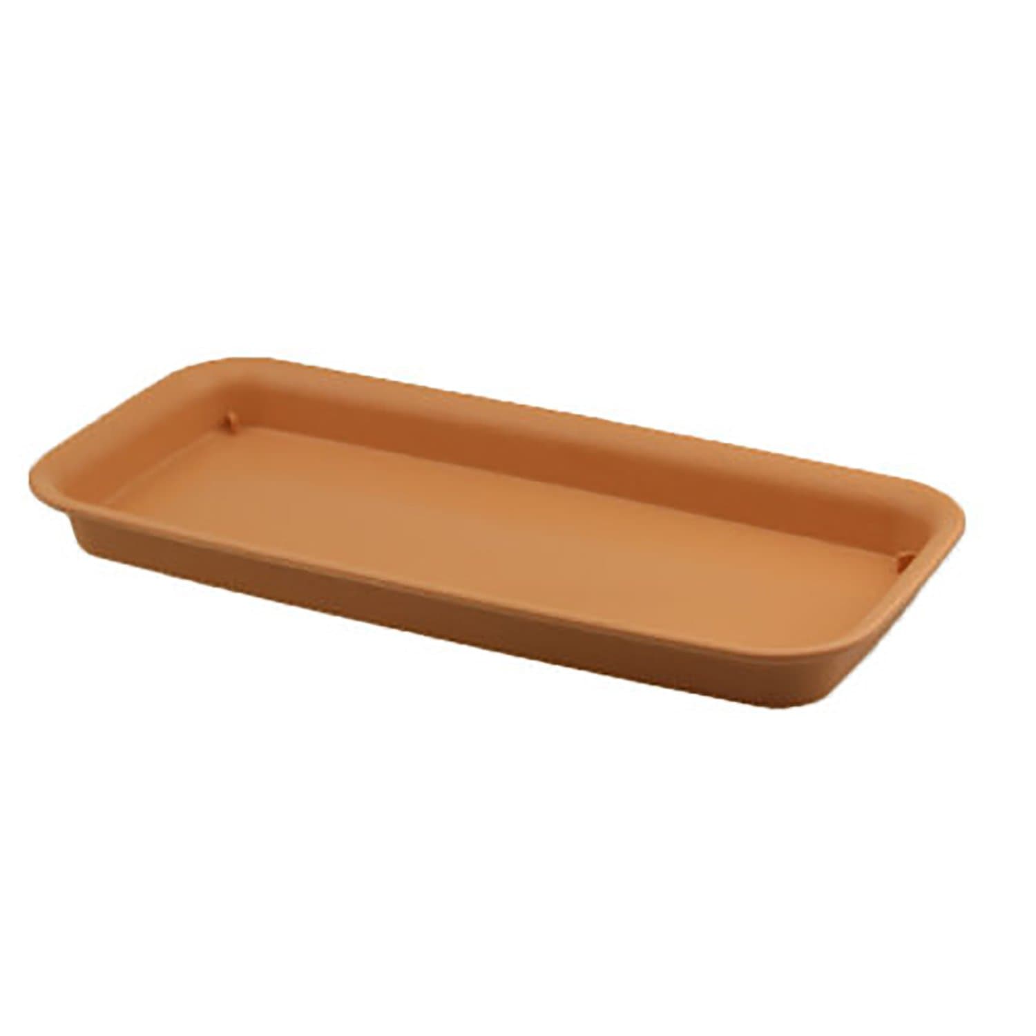 DAILYLIVE 16 Inch Plastic Rectangular Planter Tray Flower Pot Saucer, Light Brown