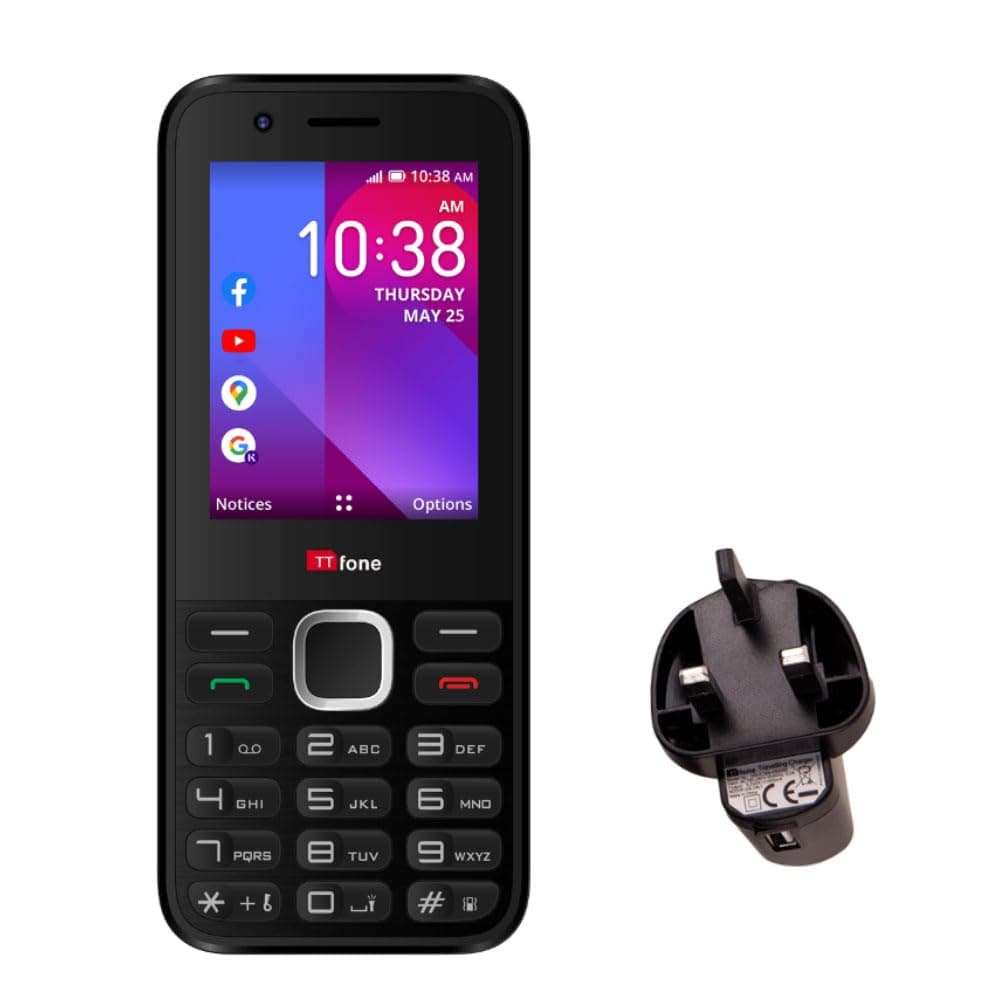 TT240 Simple Easy to use Mobile Phone - 3G KaiOS Feature Smartphone (with Mains Charger)