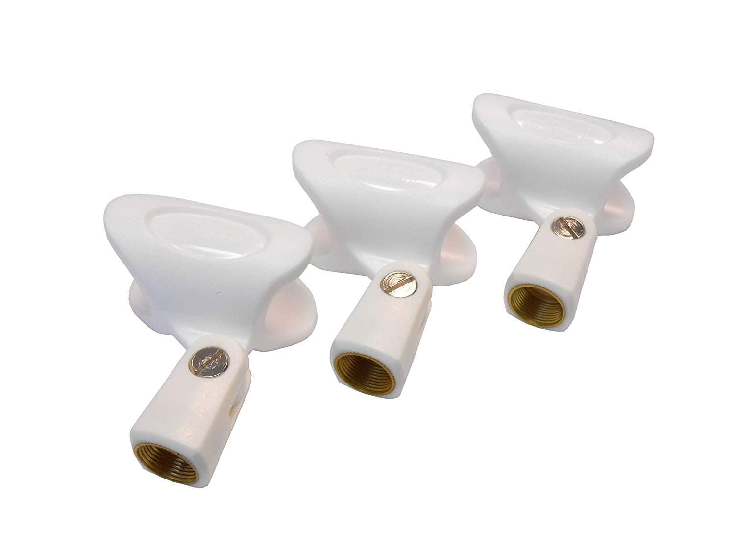 Audio2000'S S4110 3-PK White Wireless Microphone Holders Clips