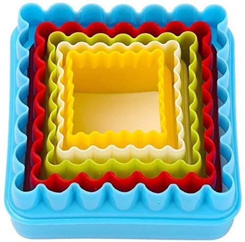 Plastic Square Shape Cupcake Cookie Cutter Cake Mold Biscuit Fondant DIY Cake Kitchen Cooking Tools Set of 5 Piece