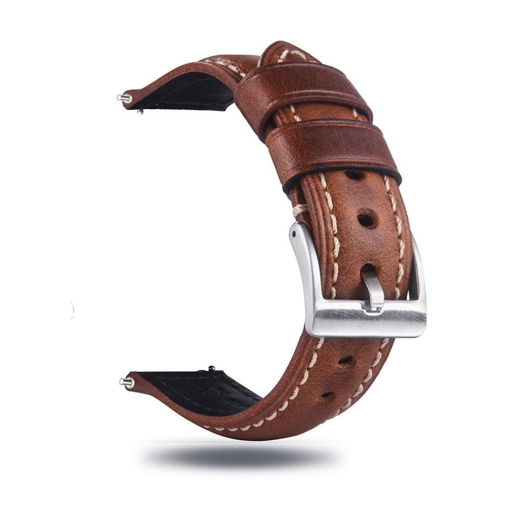 Quick Release Retro Leather Watch Band,Vintage Pull-up Leather Watch Strap